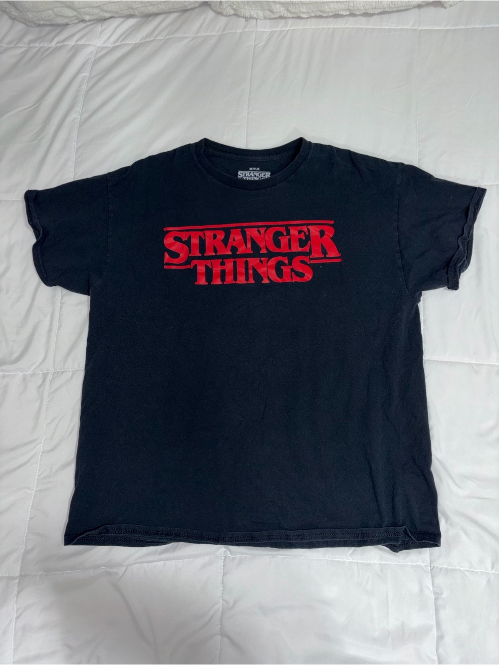 MAD Engine Black T-Shirt with Red "Stranger Things" Logo